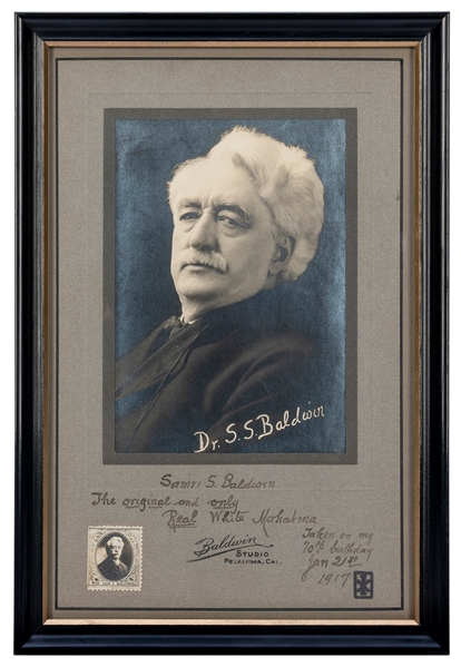  Baldwin, Samri. Inscribed Portrait of The White Mahatma, S....