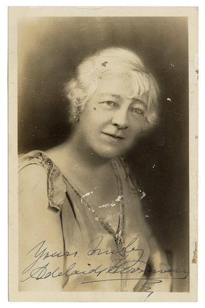  Herrmann, Adelaide. Inscribed and Signed Portrait of Adelai...