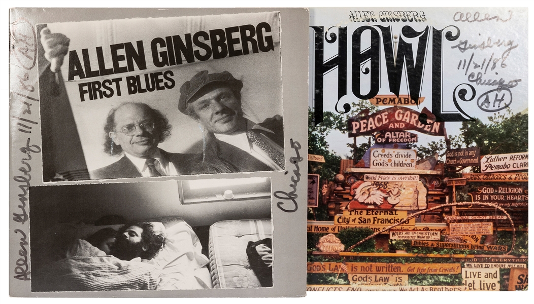  GINSBERG, Allen (1926–1997). A pair of signed LPs, includin...