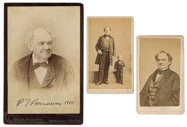  BARNUM, Phineas Taylor (1810-1891). A cabinet photo and two...