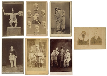  [CLOWNS]. Seven CDVs of circus and performing clowns. V.p. ...