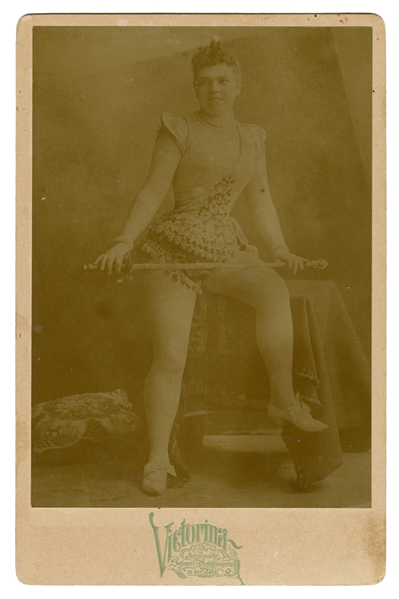  [SWORD SWALLOWER]. Cabinet photo of Victorina, Champion Swo...