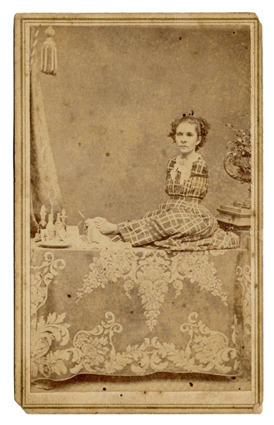  LEAK, Ann E. Signed CDV. Carte de visite portrait on cardst...