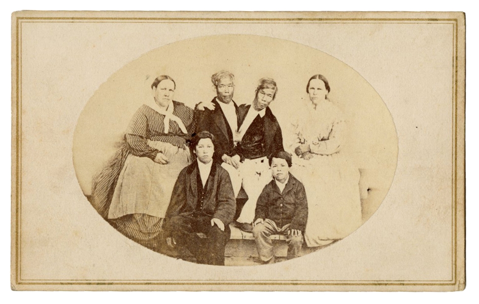  BUNKER, Chang & Eng. Chang & Eng Family Portrait CDV. Horiz...