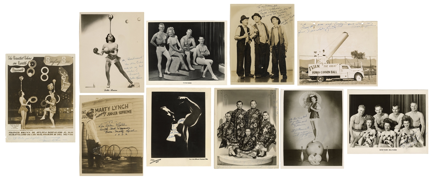  [CIRCUS]. Collection of signed circus performer photographs...