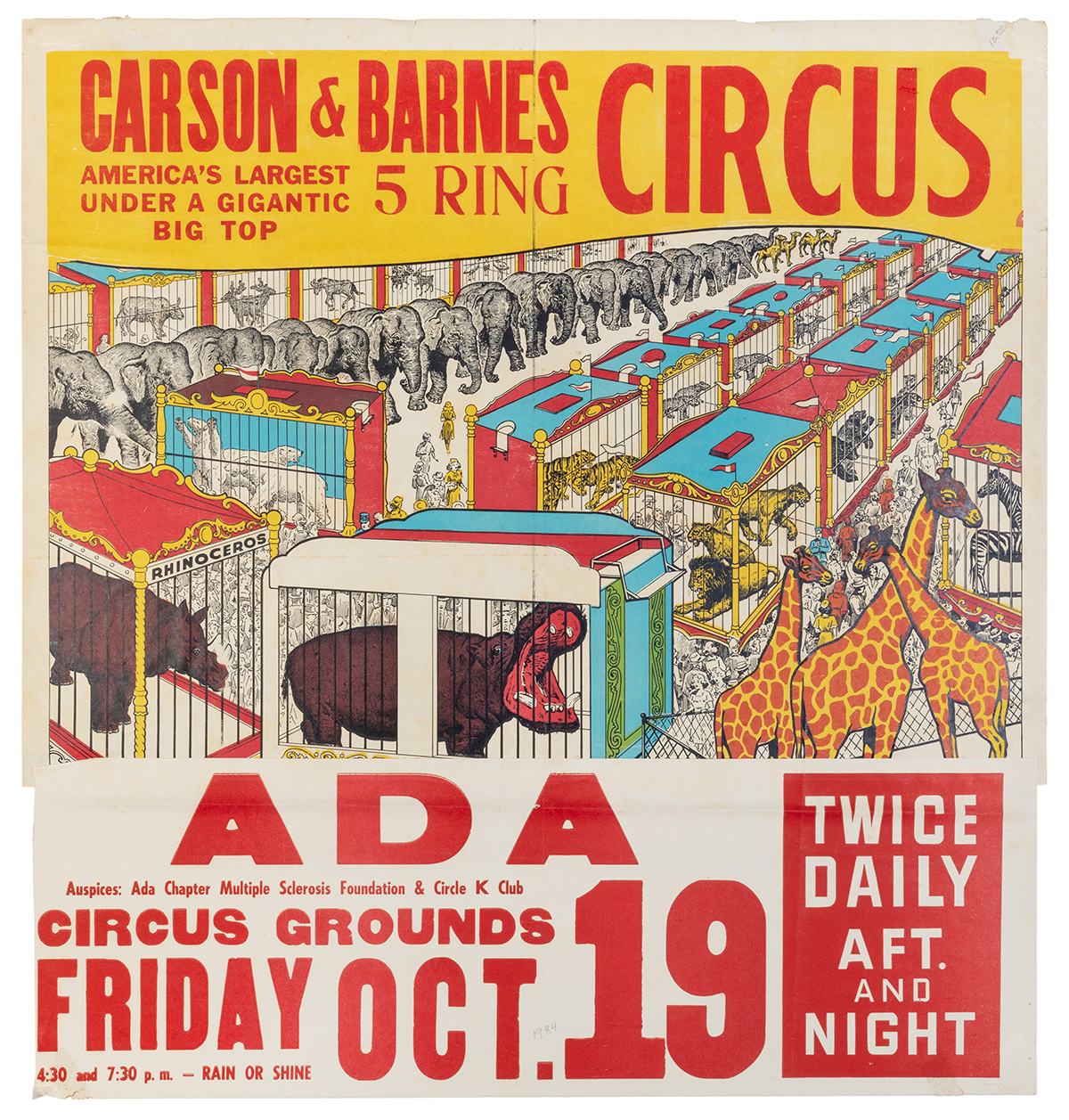 Lot Detail - Four Carson & Barnes Circus Posters. Circa 1950s/60s. A Gro...