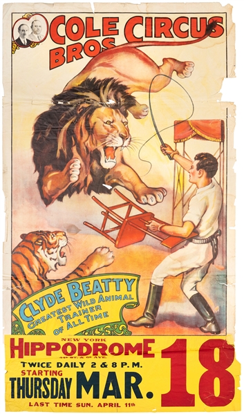  Cole Bros. Circus / Clyde Beatty Greatest Wild Animal Train...