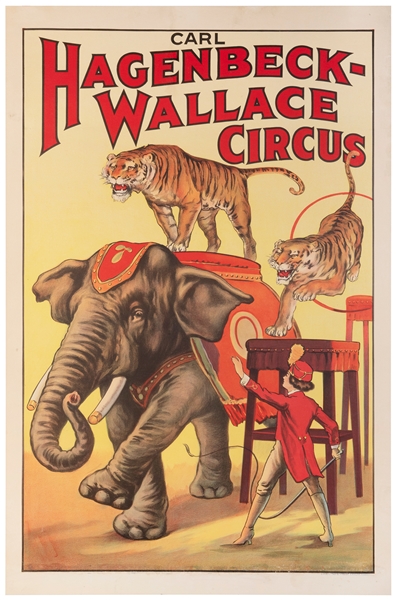  Hagenbeck-Wallace Circus / [Elephant and Tiger]. Erie: Erie...