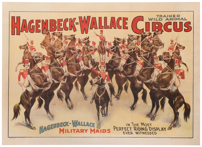  Hagenbeck-Wallace Circus / Military Maids. Erie: Erie Litho...