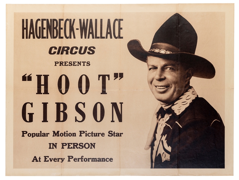  Hagenbeck-Wallace Circus / “Hoot” Gibson. Circa 1937. Half-...