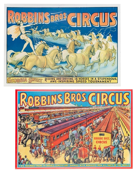  Robbins Bros. Two circus posters. Including Georgia Sweet/R...