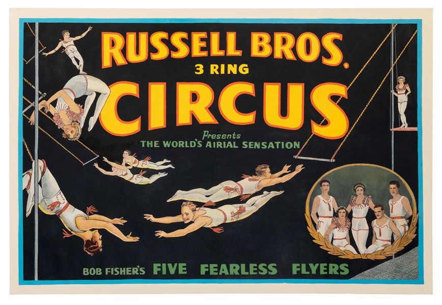  Russell Bros. Circus / Bob Fisher’s Five Fearless Flyers. C...