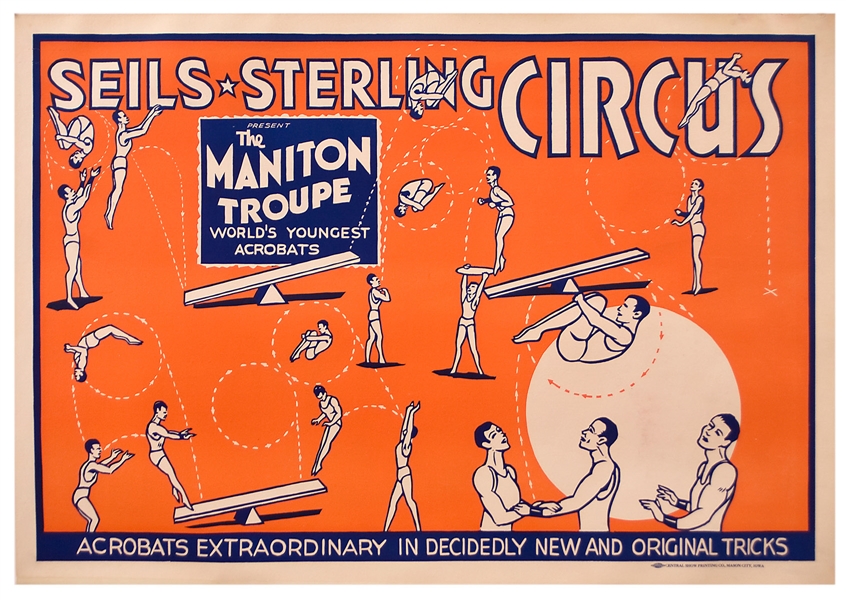  Seils-Sterling Circus / The Maniton Troupe. Mason City: Cen...