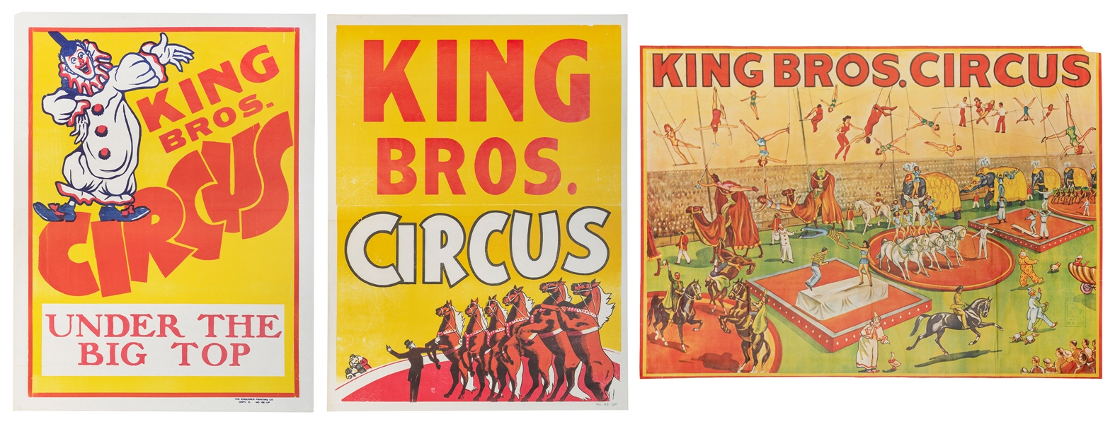  Six King Bros. Circus posters. Circa 1960s. A group of colo...