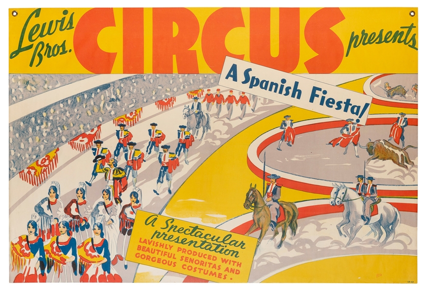  Lewis Bros. Circus / Spanish Festival. Circa 1936. 28 x 41 ...