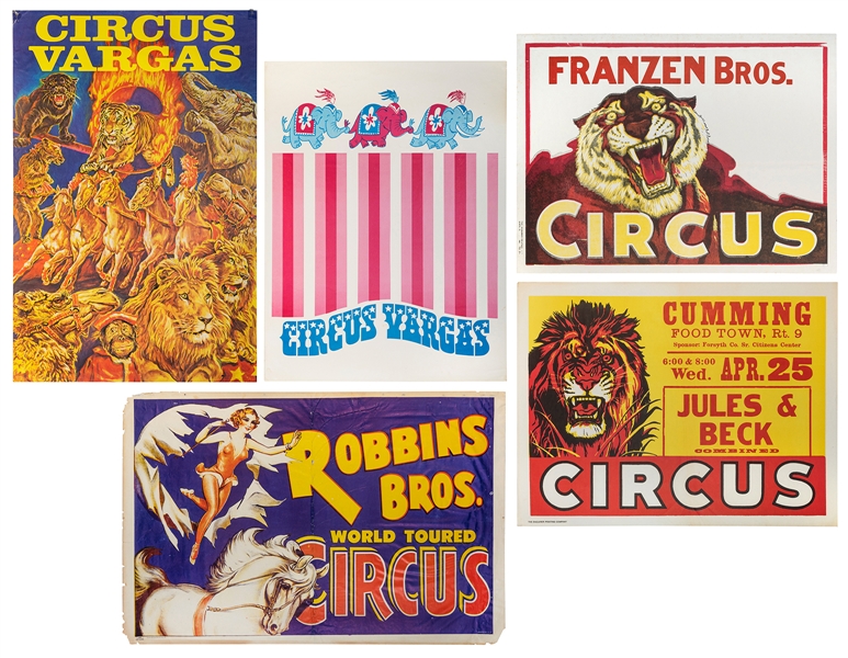  Eight American circus posters. 1960s/70s. Includes posters ...