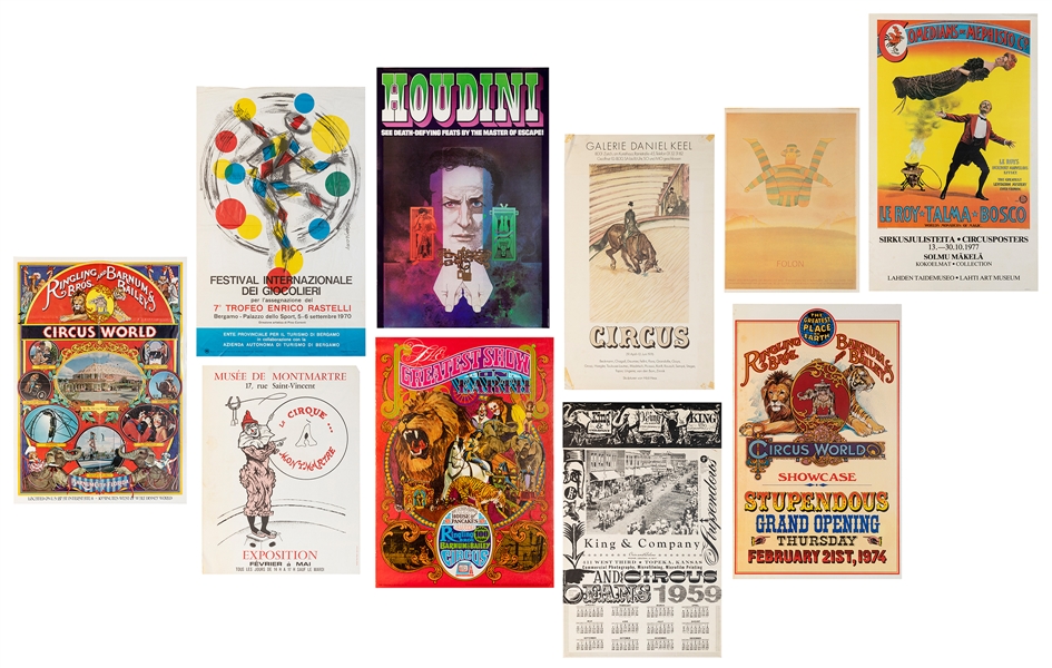  [CIRCUS]. Group of 10 exhibition and festival posters, plus...