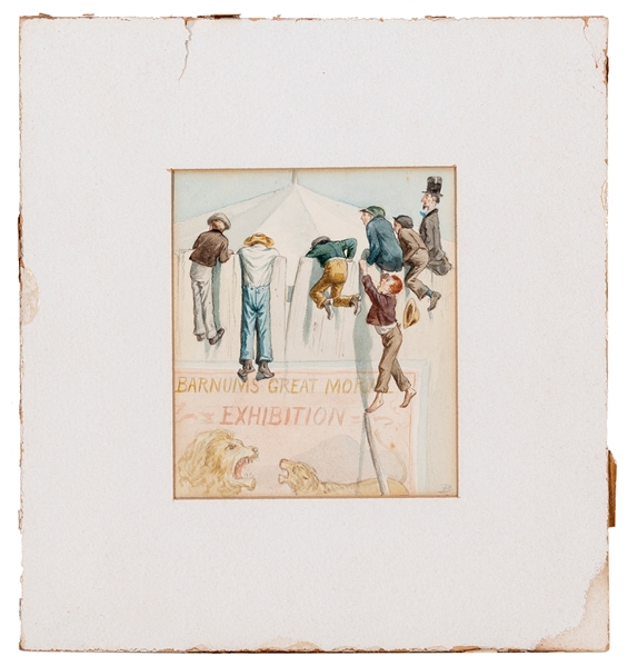  ARTIST UNKNOWN (INITIAL “B”). Original Circus Illustration,...