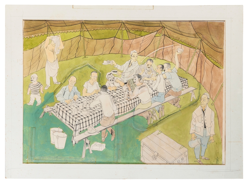  BALLANTINE, Bill (1910-1999). Untitled, [Clowns at picnic t...