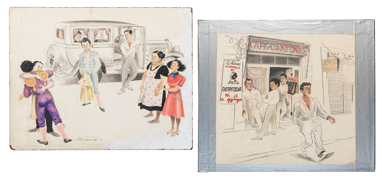  BALLANTINE, Bill (1910-1999). Two illustrations for “The Br...