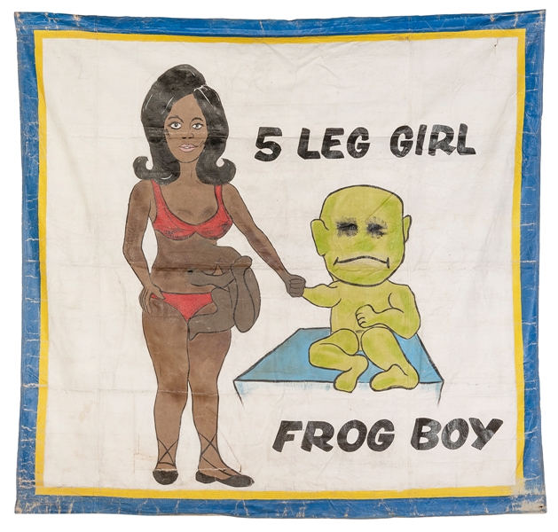 5 Leg Girl and Frog Boy Sideshow Banner. 