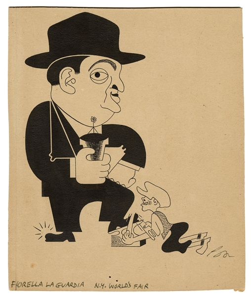  BALLANTINE, Bill (1910-1999). Caricature of Fiorello La Gua...