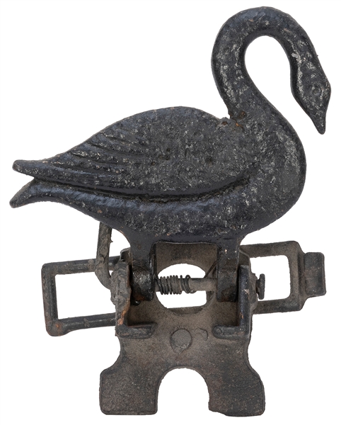  Cast Iron Swan Shooting Target. Circa 1900s. Carnival shoot...