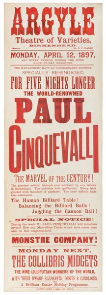  CINQUEVALLI, Paul. Cinquevalli The Marvel of the Century! L...