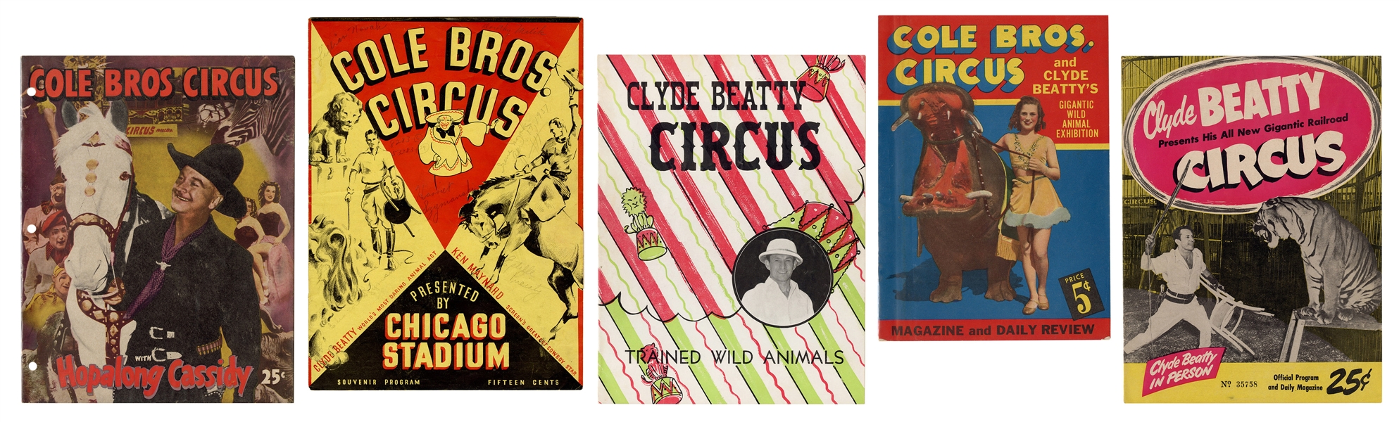  A group of 80 Clyde Beatty and Cole Bros. Circus programs. ...