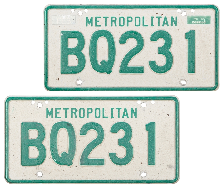  1967 Pontiac Firebird Screen-Used License Plates from The M...