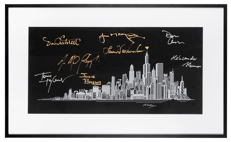  Chicago Skyline Print Signed By the Creators of Sense8. Ser...