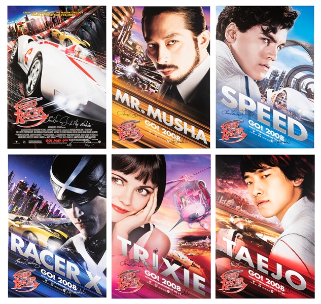  A Group of 28 Speed Racer Posters Signed by the Wachowskis....