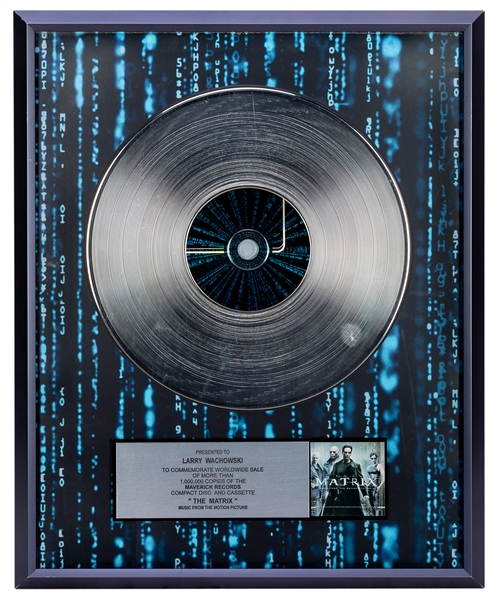  Platinum Record Awarded to Lana Wachowski for The Matrix. 2...