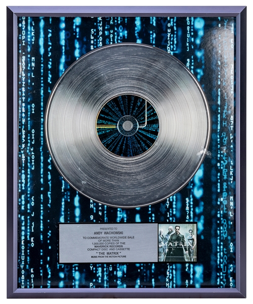  Platinum Record Awarded to Lilly Wachowski for The Matrix. ...
