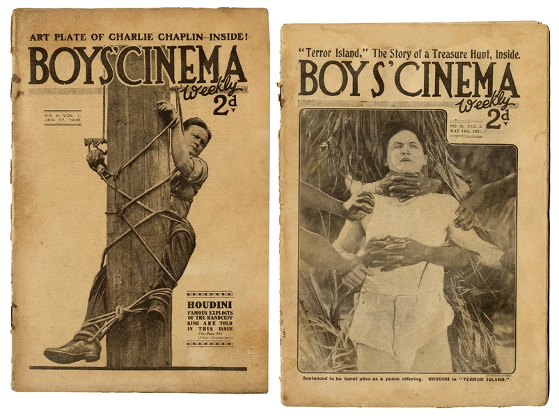  HOUDINI, Harry (Ehrich Weisz). Two Houdini Issues of Boy’s ...