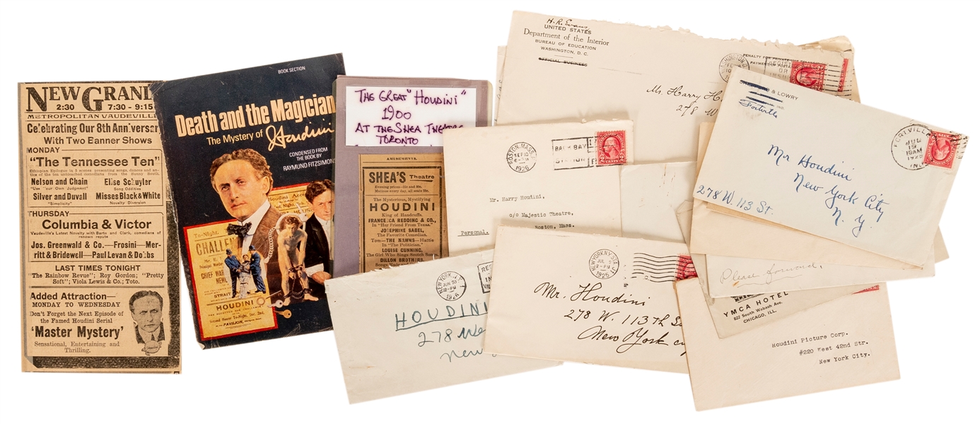  HOUDINI, Harry (Ehrich Weisz). Collection of Mailing Covers...