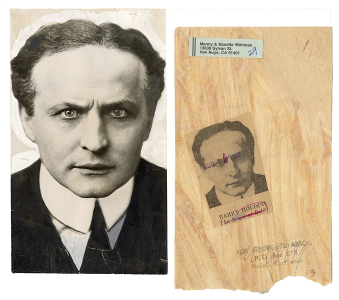  HOUDINI, Harry (Ehrich Weisz). Bust portrait of Houdini Sta...