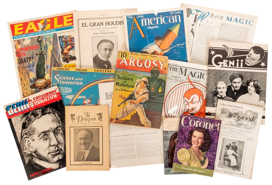  [HOUDINI – PERIODICALS] Large Archive of Houdini-Related Pe...
