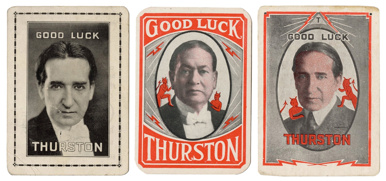  [THURSTON]. Group of 3 Throw Out Cards. Including Howard Th...