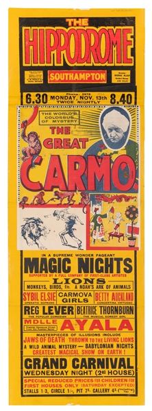  CARMO (Harry Cameron). The Great Carmo. Magic Nights. 1933....
