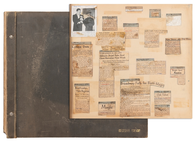  SWANN, Russell. Russell Swan’s Theatrical Scrapbook. 1930s-...