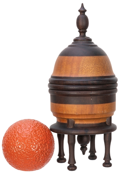  Hardwood Tarbell Orange Vase. Indonesia: Cayho, 2000s. A cl...
