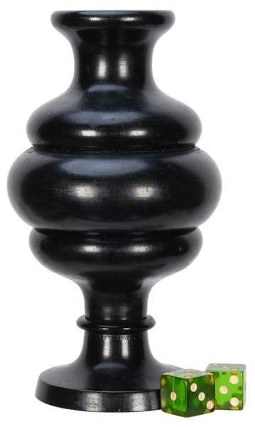  Dice Vase. European: 1900s. Wooden vase painted black. The ...