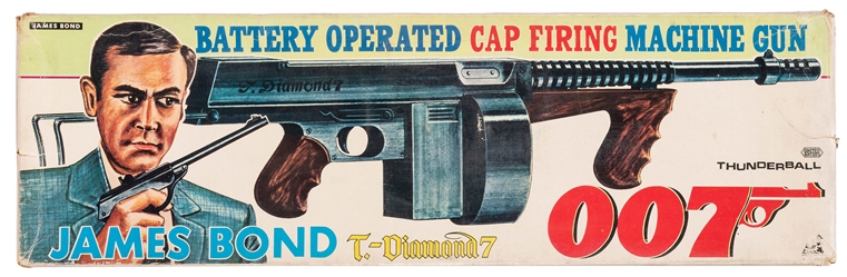  James Bond 007 T-Diamond 7 Cap Firing Machine Gun in Origin...