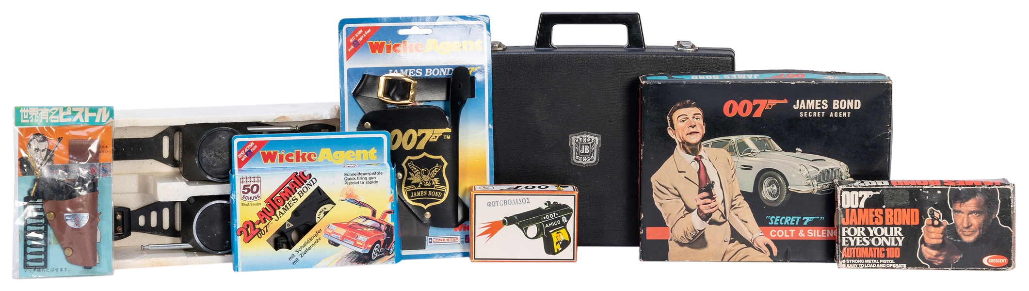  James Bond Group of Vintage Spy Gun Toys and Accessories. E...