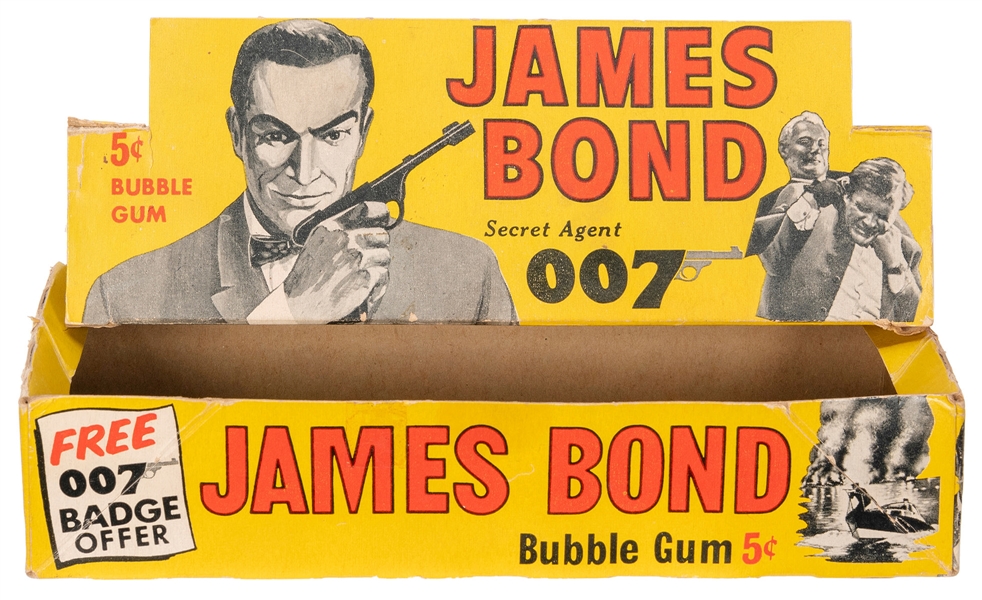  James Bond Swell Bubble Gum Box. USA, 1965. Empty printed c...