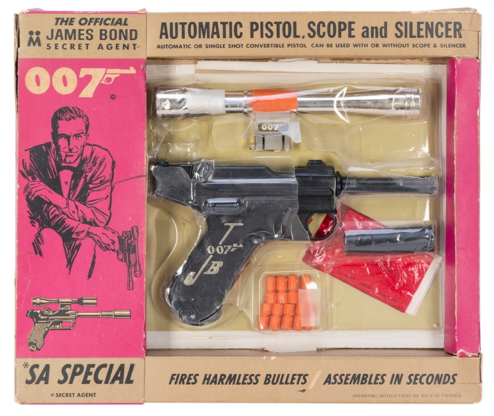  James Bond Secret Agent Automatic Pistol, Scope, and Silenc...