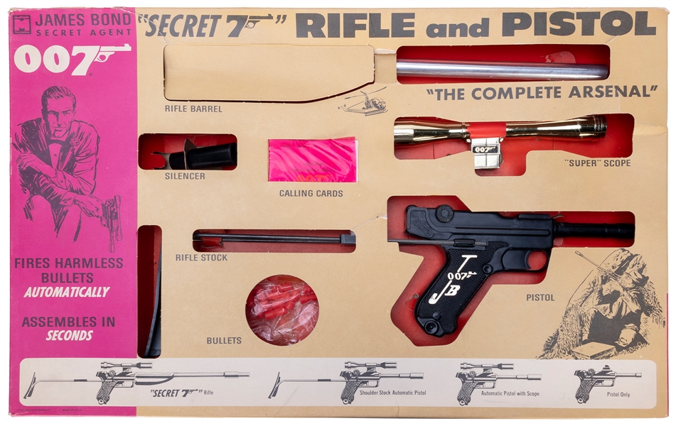  James Bond 007 Secret 7 Rifle and Pisol Set in Original Box...