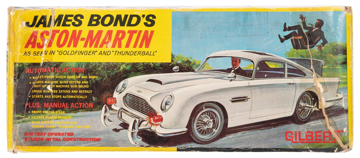 Vintage 1965 James Bond shops battery operated Aston-Martin car