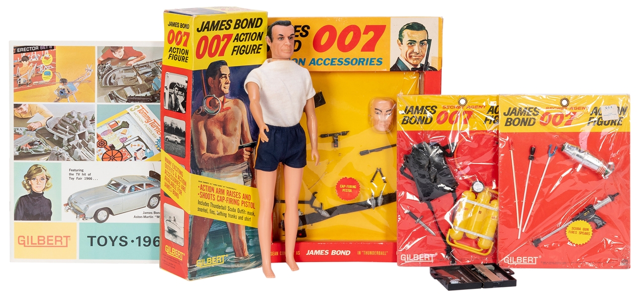  James Bond and Oddjob Gilbert Action Figures, plus Accessor...
